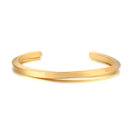Twist cube wire cuff bracelet in gold plating stainless steel  B-169