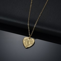 Decision heart pendant fashion necklace in stainless steel