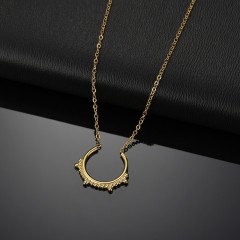 High quality opening vintage frame necklace in stainless steel