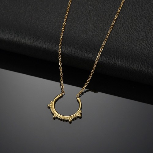 High quality opening vintage frame necklace in stainless steel