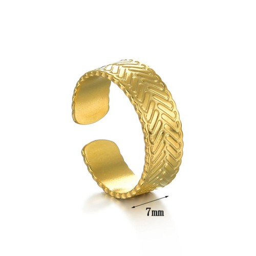 High quality gold plating stainless steel opening adjustable ring