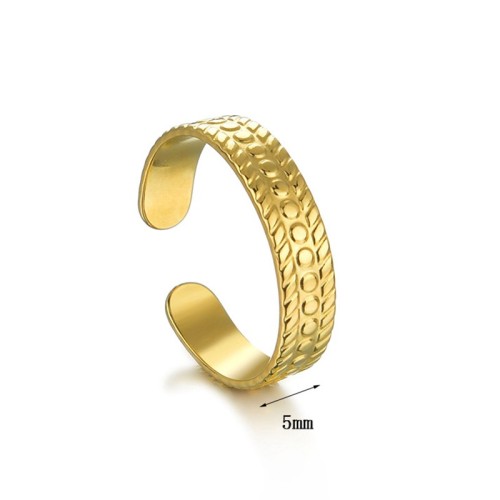 High quality yellow gold plating stainless steel adjustable ring