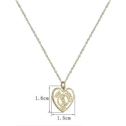 Decision heart pendant fashion necklace in stainless steel
