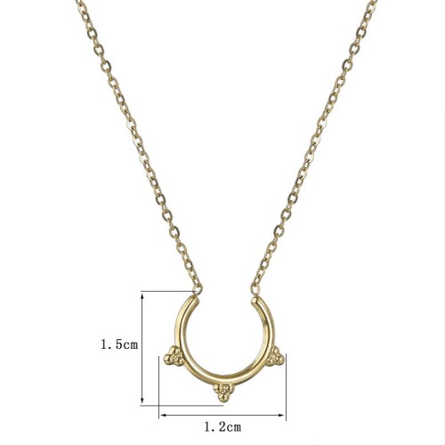 Half vintage frame necklace in gold plating stainless steel