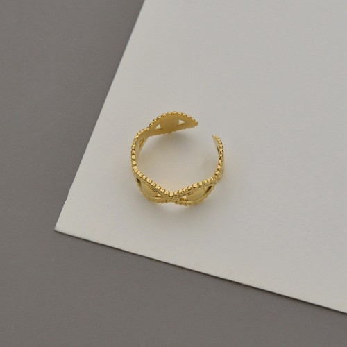 Bague plaqué or motif oeil ajustable eye ring in 14k gold plating