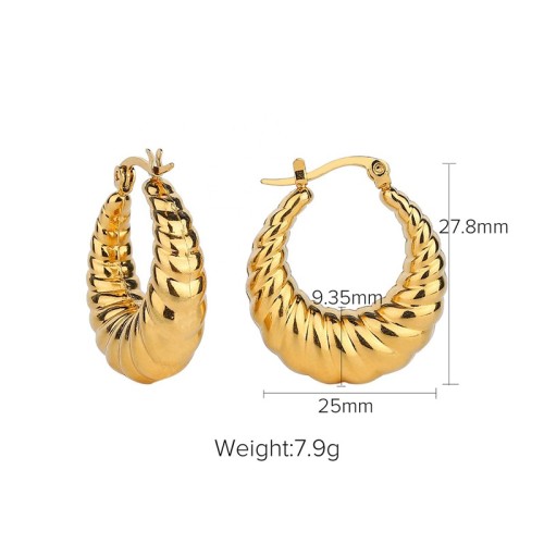 Gold Plated Croissant Mini Hoop Earrings, Hypoallergenic and long-lasting