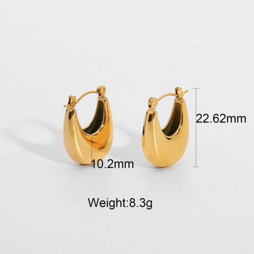 Hobo bag inspired minimalist hoop earrings in gols plating