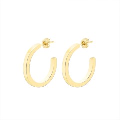 Minimalist hoop earrings in gold plating stainless steel