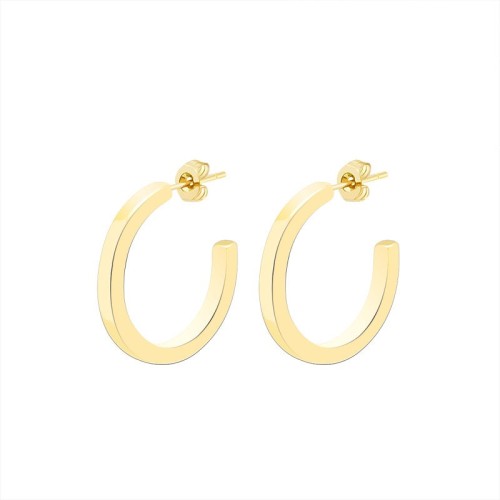 Minimalist hoop earrings in gold plating stainless steel