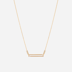 PVD gold coating minimalist horizontal bar choker necklace in surgical steel