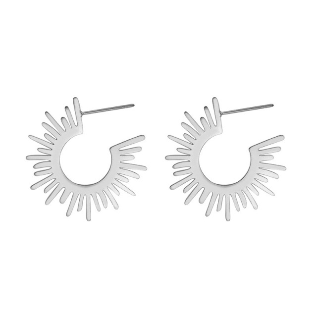 Solar titanium steel earrings / Boucles d'oreilles en acier titane