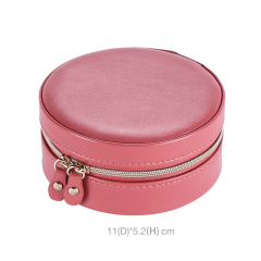 3-Layer Portable Zipper PU Leather Jewelry Box with Mirror / Boîte de stockage de bijoux