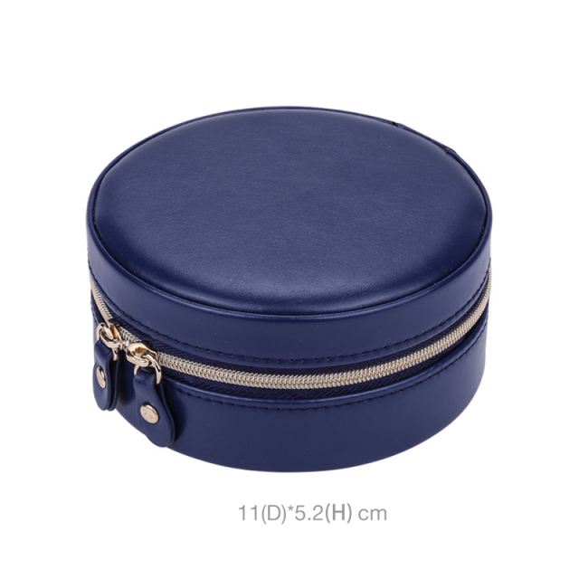 3-Layer Portable Zipper PU Leather Jewelry Box with Mirror / Boîte de stockage de bijoux