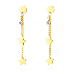 Fashion Star Tassels STAINLESS STEEL DROP EARRINGS inlayed with Rhinestone / Boucle d'oreilles en acier inoxydable