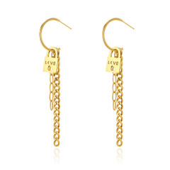 Love Lock STAINLESS STEEL EARRINGS with Chain Tassels / Boucle d'oreilles en acier inoxydable