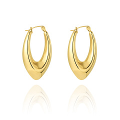 Fashion U-Shaped STAINLESS STEEL HOOP EARRINGS / Boucle d'oreilles en acier inoxydable