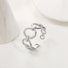 Irregular Circle Chain STAINLESS STEEL OPEN RINGS / Bague en acier inoxydable