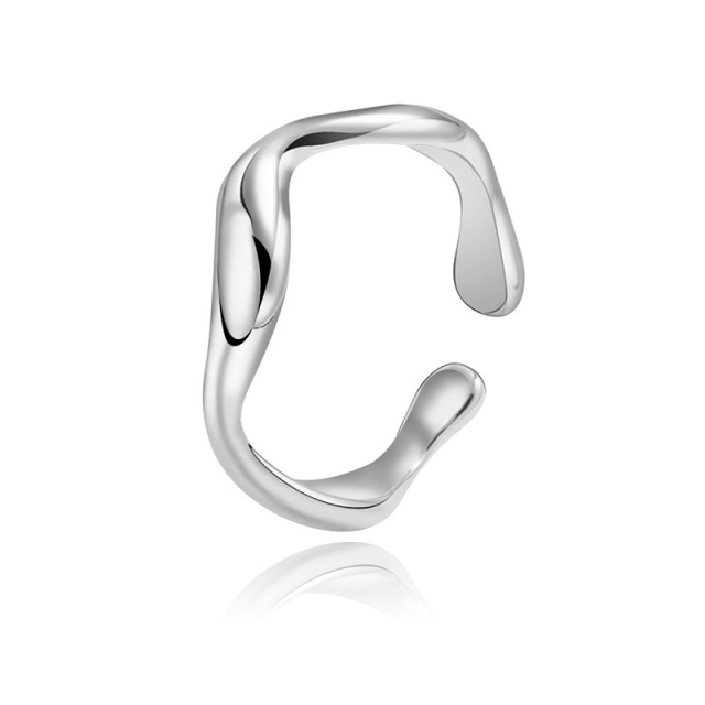 Minimalist Irregular Fluid Lines STAINLESS STEEL OPEN RINGS / Bague minimaliste en acier inoxydable