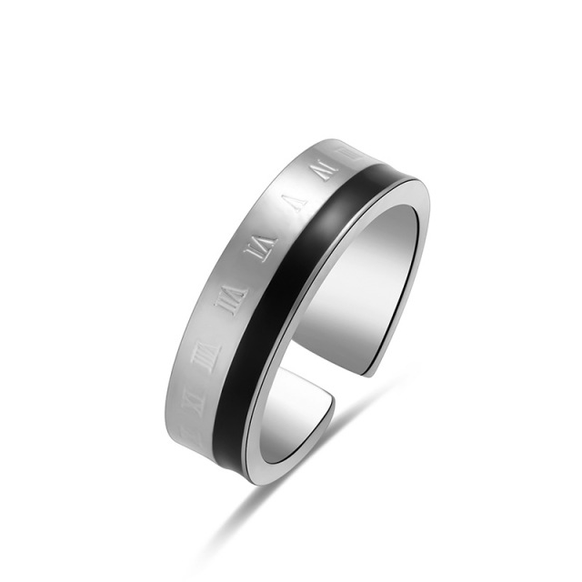 Sleek Roman Numerals STAINLESS STEEL OPEN RINGS / Bague en acier inoxydable