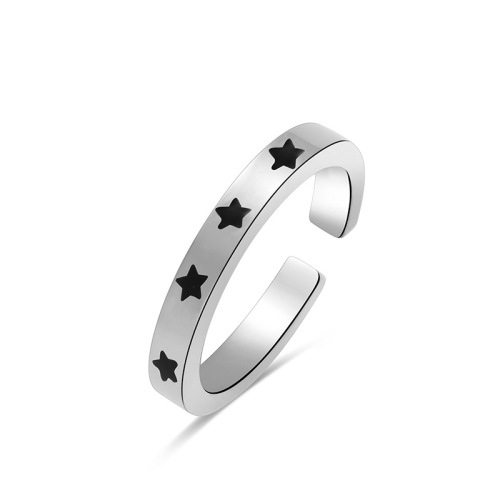 French Style Oil Drop Star STAINLESS STEEL OPEN RINGS / Bague en acier inoxydable