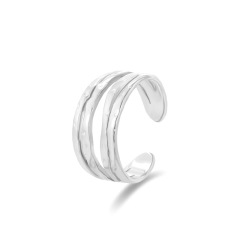 Texture Irregular Bar STAINLESS STEEL OPEN RINGS / Bague en acier inoxydable