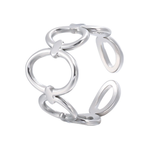 Trendy Geometric Hollow STAINLESS STEEL OPENING RINGS / Bague en acier inoxydable