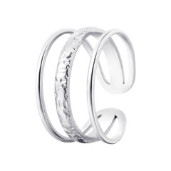 Simple 3 Rows STAINLESS STEEL OPENING RINGS / Bague en acier inoxydable