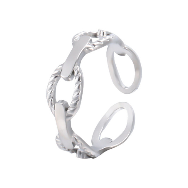 Trendy Chain Link Stainless Steel Adjustable ring / Bague réglable en acier inoxydable