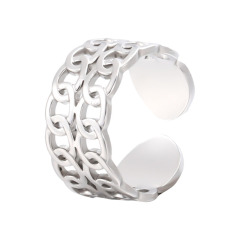 Double Layer Chain Link Stainless Steel Adjustable Opening ring / Bague réglable en acier inoxydable