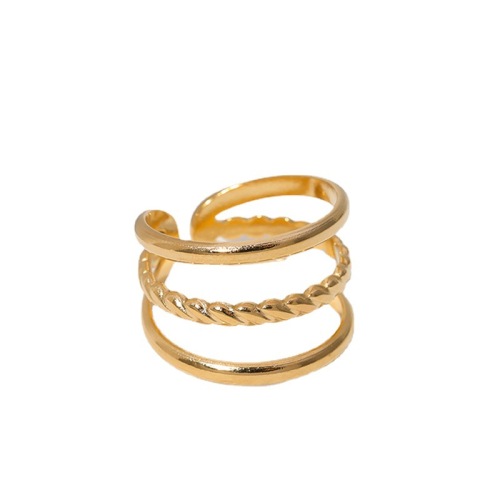 Stainless Steel Adjustable Three Layer Twisted Open ring / Bague réglable en acier inoxydable