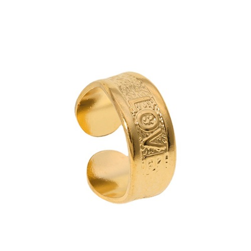 Retro Stainless Steel LOVE Embossed Design Adjustable Ring / Bague réglable en acier inoxydable