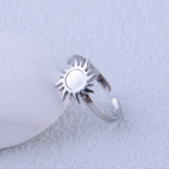 Minimaliste Electroplating Polishing Stainless Steel Sun Opening Ring / Bague ouverte en acier inoxydable