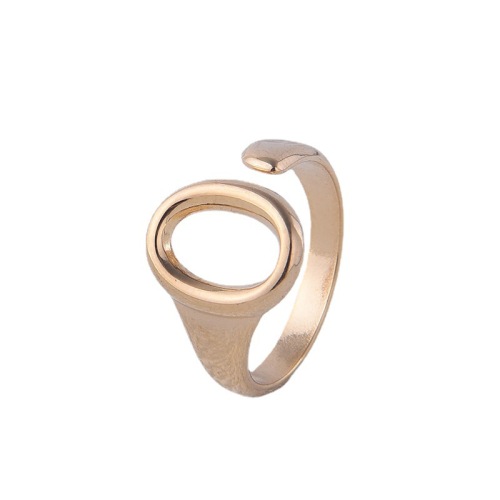 Vintage Hollow Out O Letter Stainless Steel Opening Ring / Bague ouverte en acier inoxydable