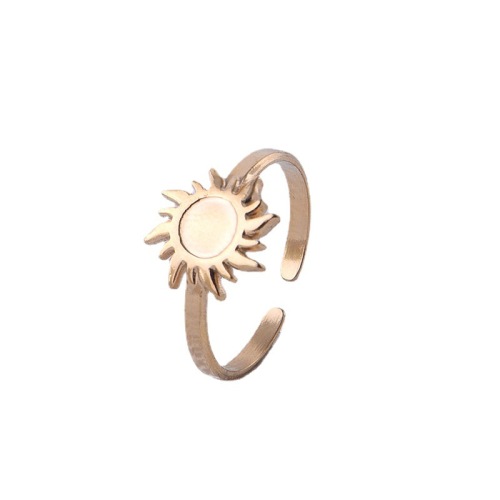 Minimaliste Electroplating Polishing Stainless Steel Sun Opening Ring / Bague ouverte en acier inoxydable