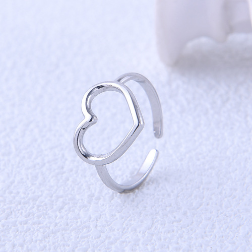 Wholesale Gold Plated Romantic Heart Stainless Steel Jewelry Opening Ring