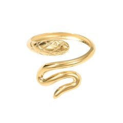 18K Gold Plated 316l Stainless Steel Snake Wrap ring