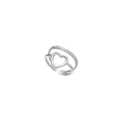 Stainless Steel 316L Jewelry Loving Heart Infinity Open Ring