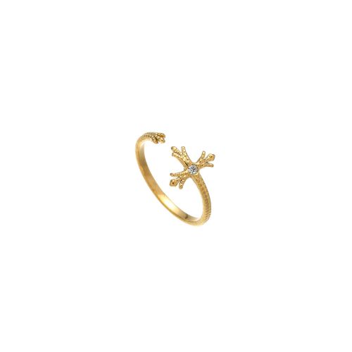 18K Gold Plated Stainless Steel Jewelry Open Ring