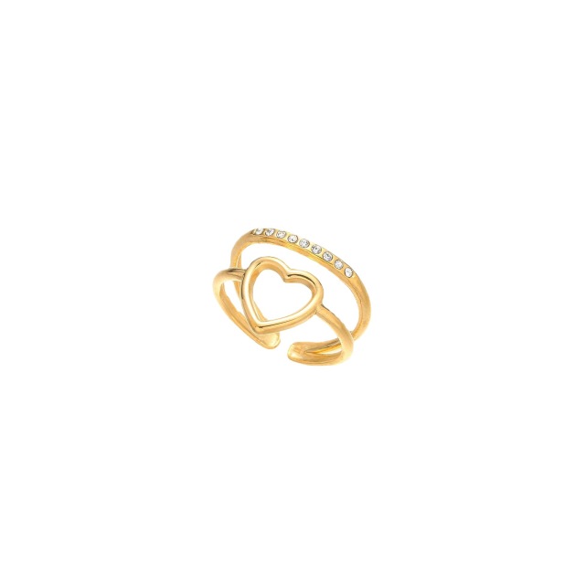 Stainless Steel 316L Jewelry Loving Heart Infinity Open Ring