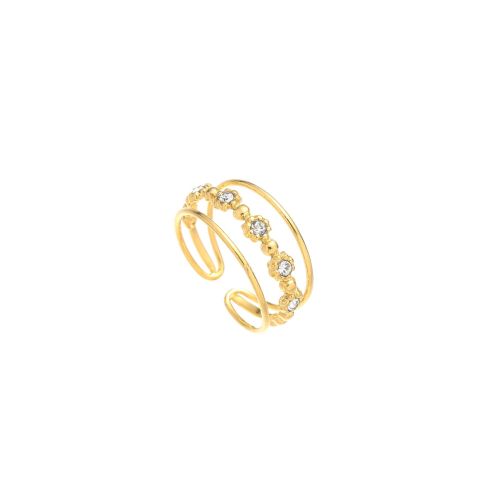 18K Gold Stainless Steel Jewelry Fashion Unique Enamel Open Ring