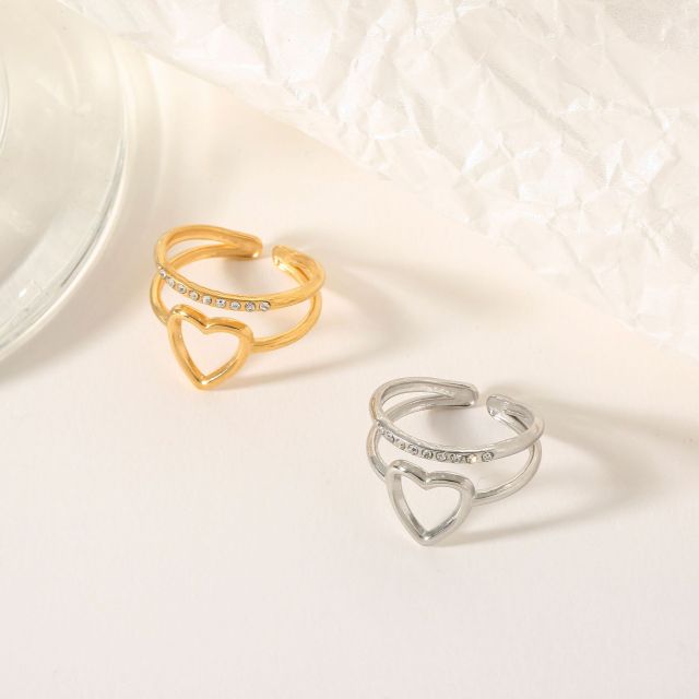 Stainless Steel 316L Jewelry Loving Heart Infinity Open Ring