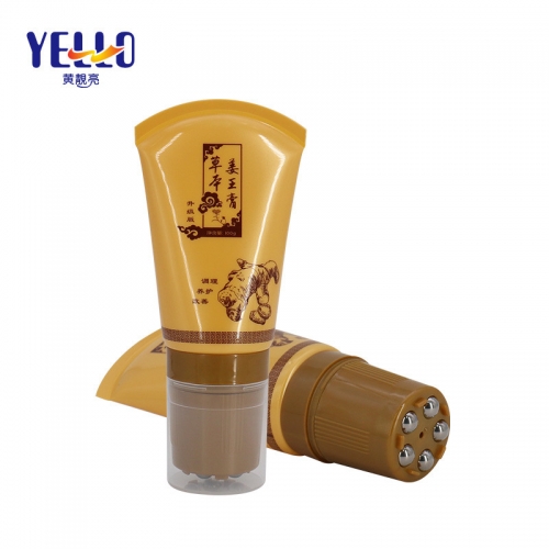 100ml Yellow Body Lotion Container Tube With Steel Roller Ball