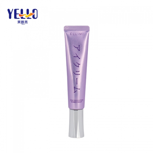 Purple Empty Laminated Eye Essence Tube With Silver Lid