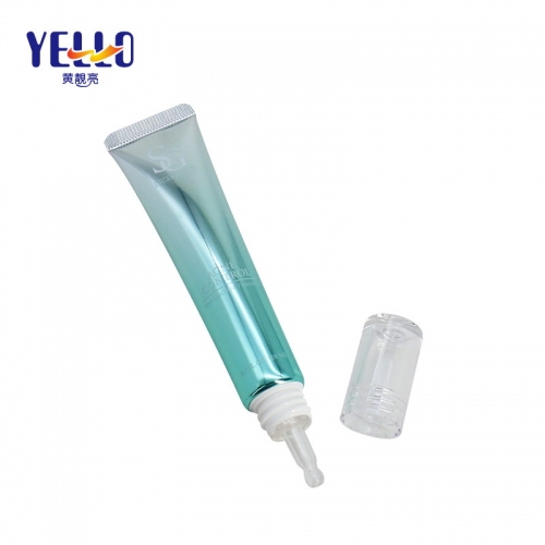 Gradient Blue 15ml 20ml Plastic Aluminum Small Lotion Tube With Clear Nozzle