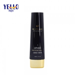 Oval Black Plastic 200ml Cosmetic Lotion Tube For Shampoo