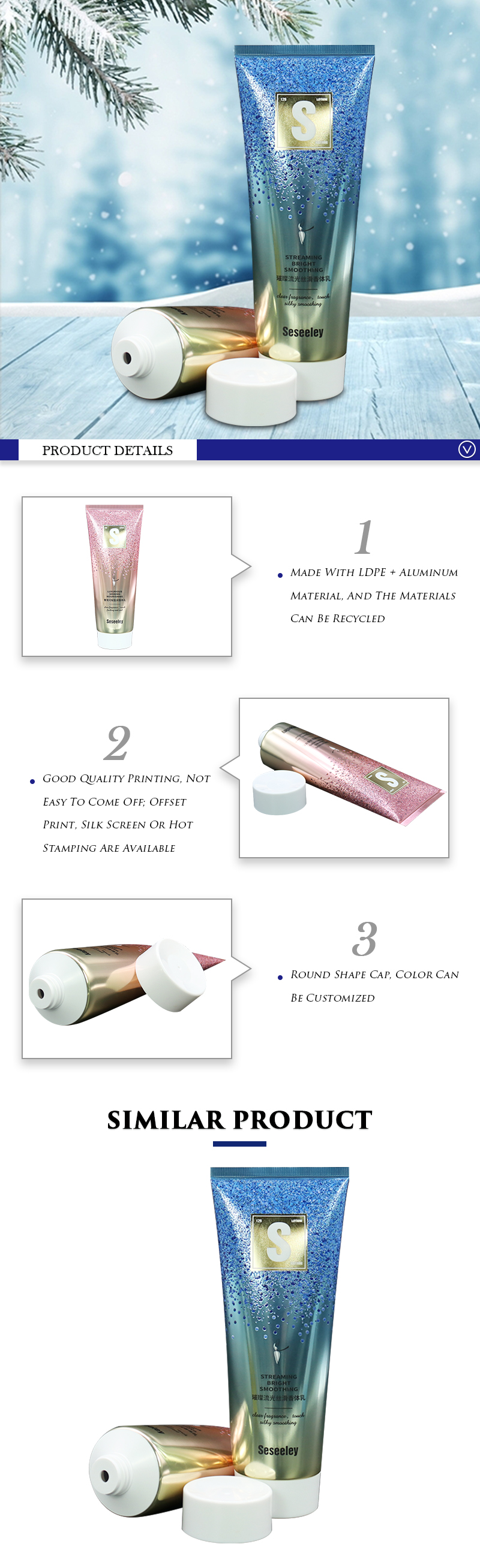 Luxurious Shampoo Squeeze Tube Container