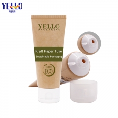 Eco Friendly Brown Kraft Paper Cosmetic Squeeze Tube With Flip Top Cap