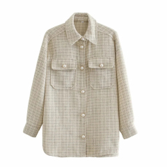 Women Vintage Oversize Plaid Shirts M10-006
