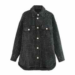 Women Vintage Oversize Plaid Shirts M10-006