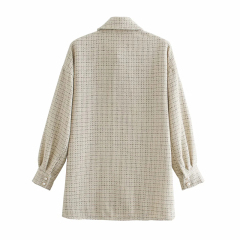Women Vintage Oversize Plaid Shirts M10-006
